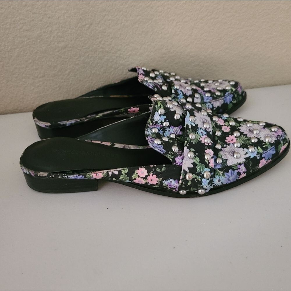 rebecca minkoff slip-on mules milena floral studded womens size 7 - Picture 4 of 8